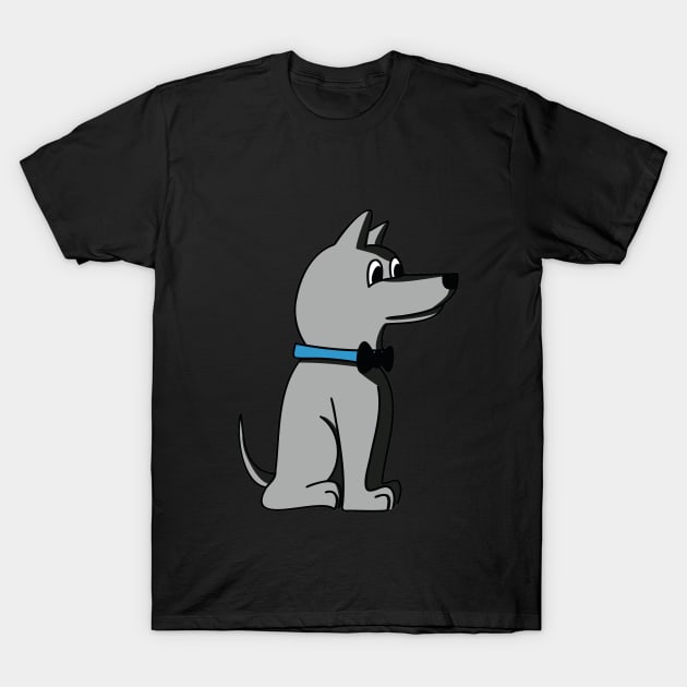 grey dog with papillon T-Shirt by Alesiart